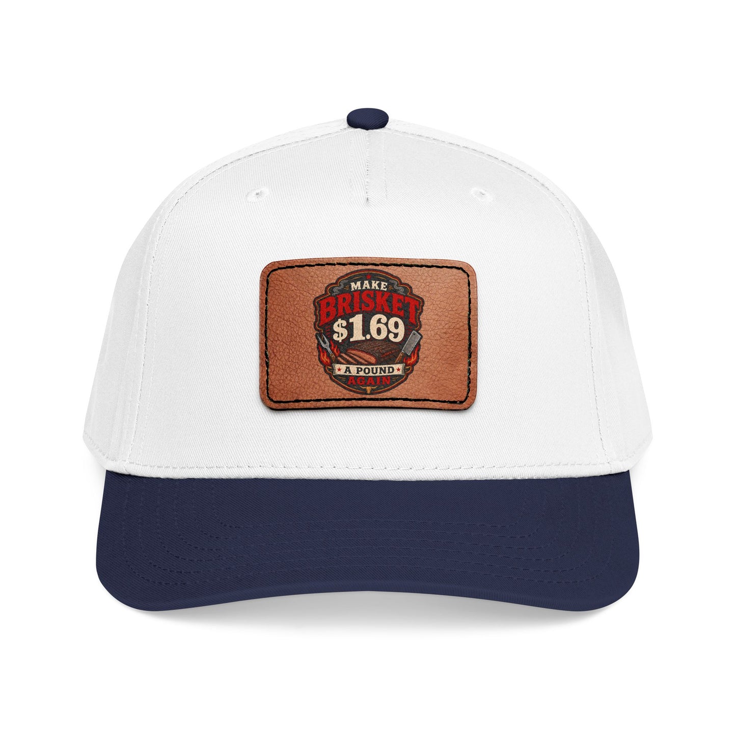 VSA Brisket Mid Profile Baseball Cap with Leather Patch (Rectangle)