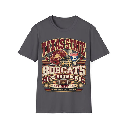 Texas State Bobcats Football T‑Shirt – I‑35 Showdown Game Day Tee