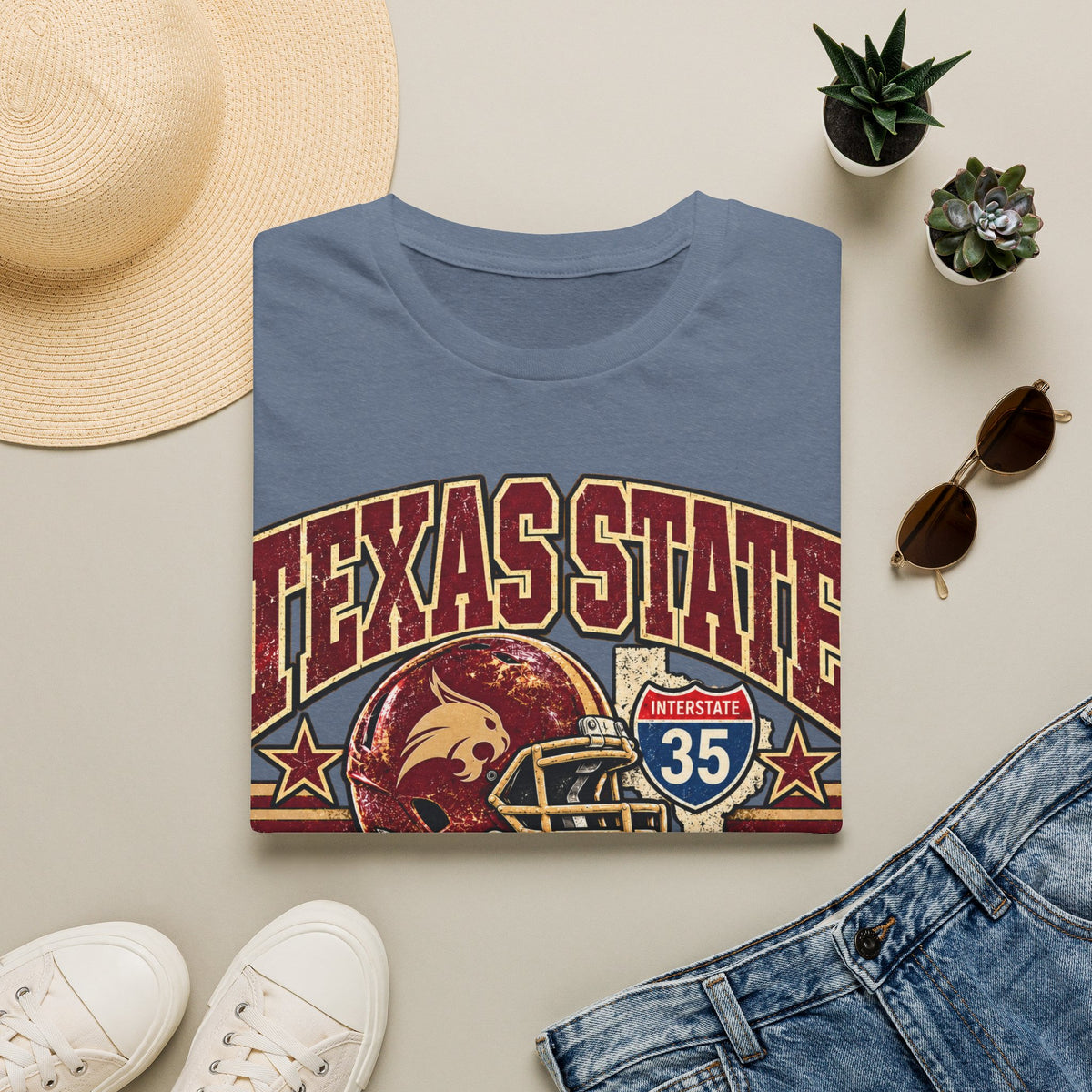 Texas State Bobcats Football T‑Shirt – I‑35 Showdown Game Day Tee