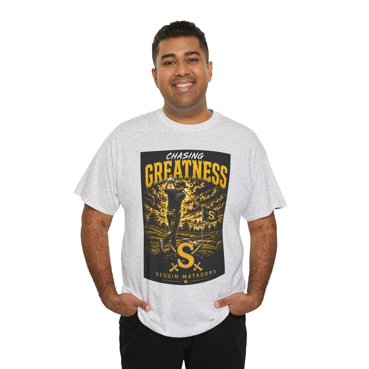 Chasing Greatness Tee — Seguin Matadors Baseball Graphic Shirt