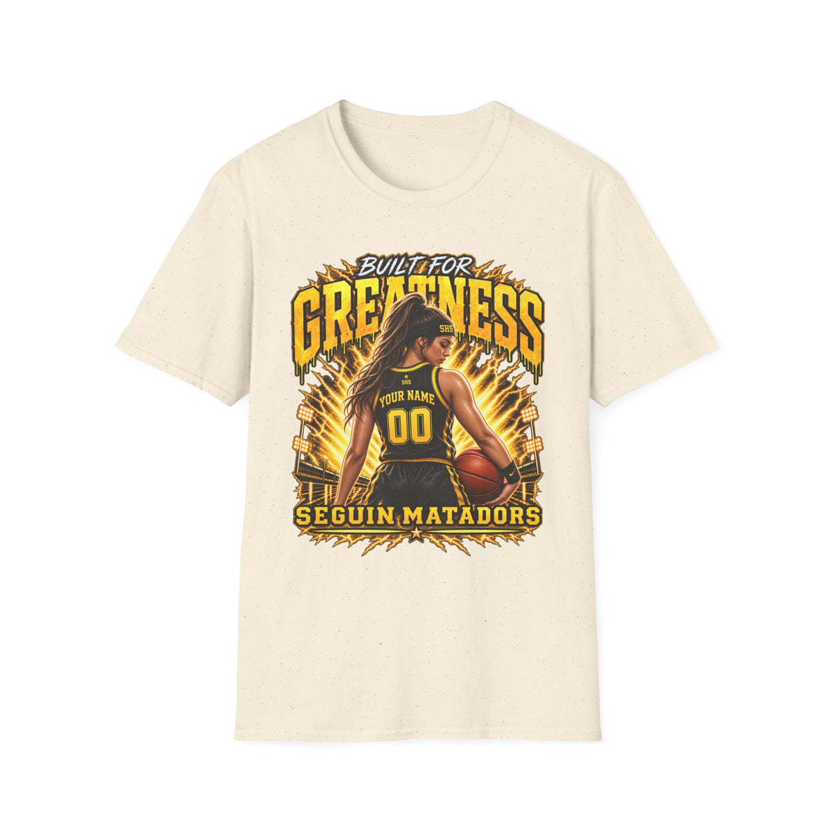 Custom Seguin Matador Girls Basketball Player Tee | Personalized Name & Jersey Number