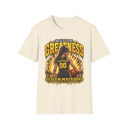 Custom Seguin Matador Girls Basketball Player Tee | Personalized Name & Jersey Number