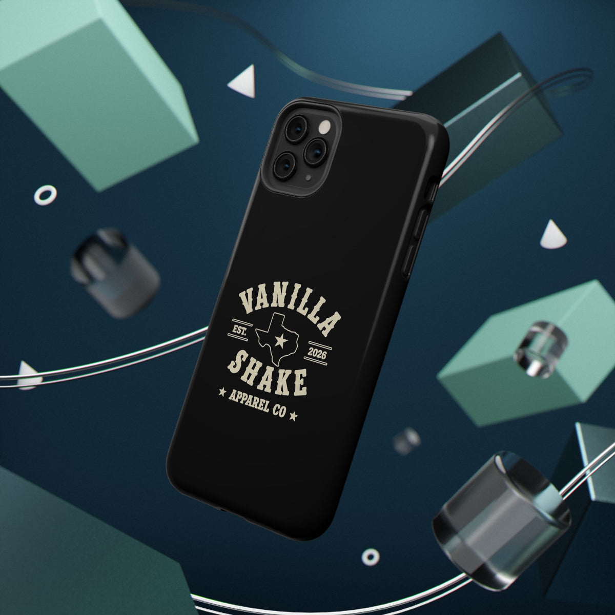 Black w/Ivory Logo lmpact-Resistant Phone Cases