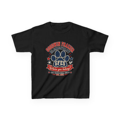 Kids Tee — Goodwin Frazier Elementary GFES Paw Print School Spirit Shirt