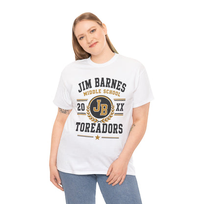 Jim Barnes Middle School Toreadors T-Shirt — School Spirit Tee with JB Crest