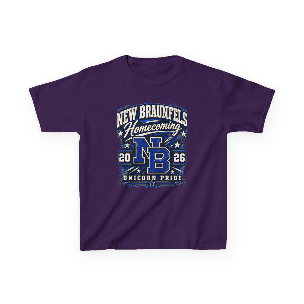 New Braunfels Homecoming 2026 Kids T‑Shirt — NB Unicorn Pride School Spirit Tee