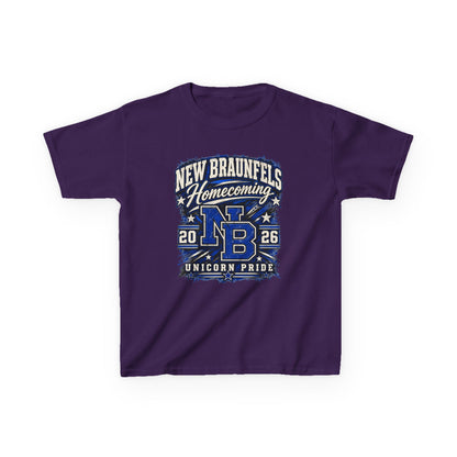New Braunfels Homecoming 2026 Kids T‑Shirt — NB Unicorn Pride School Spirit Tee