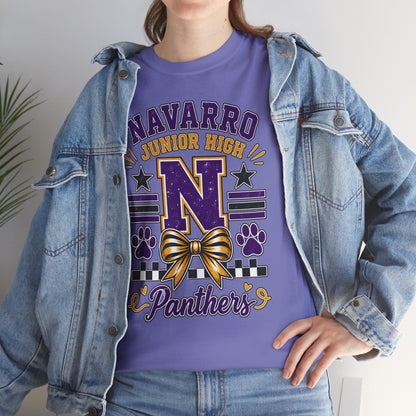 Navarro Junior High Panthers T-Shirt – School Spirit Tee with Purple & Gold Mascot Design