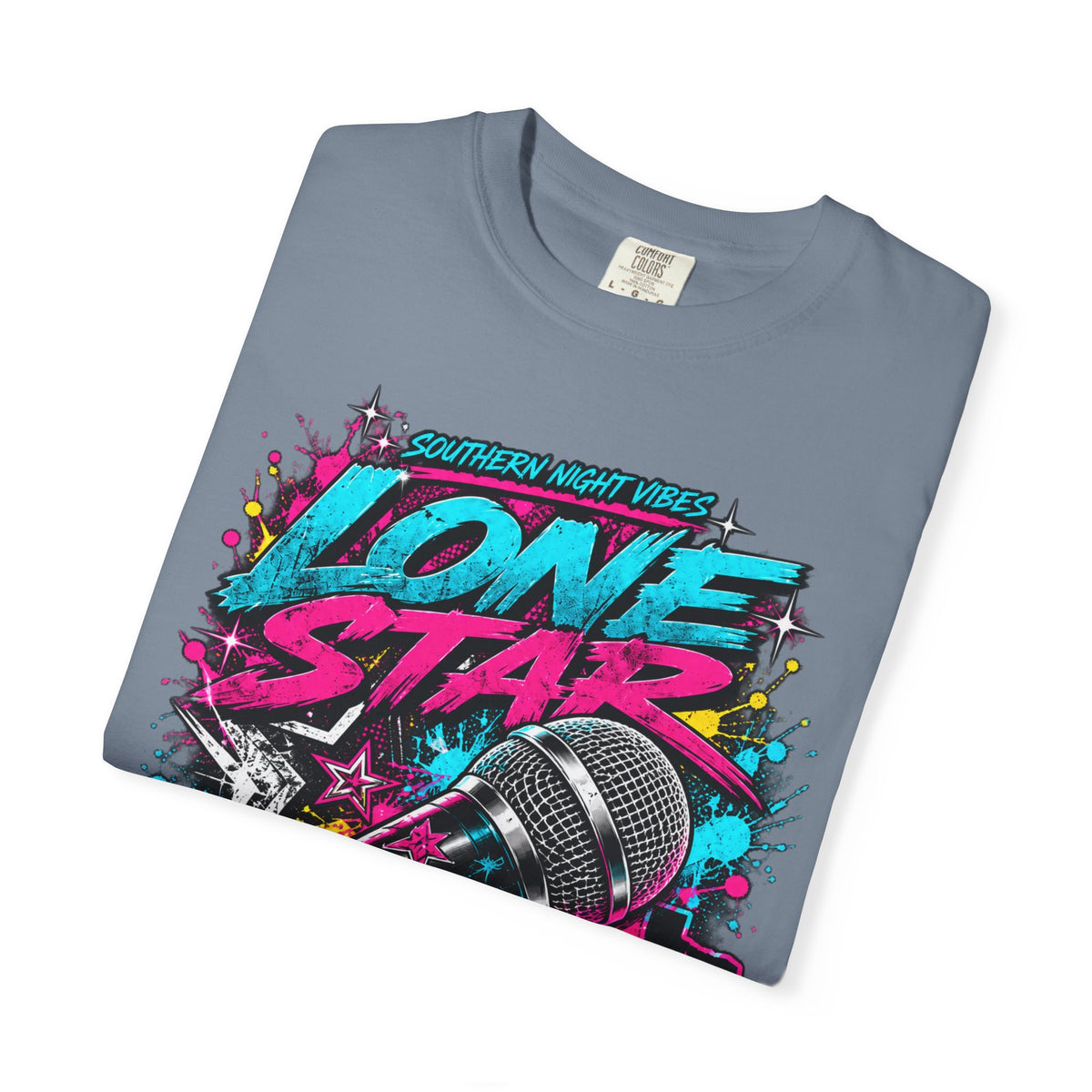 Lone Star Flow Microphone T-Shirt — Gonzales, Texas Retro Rap Tee
