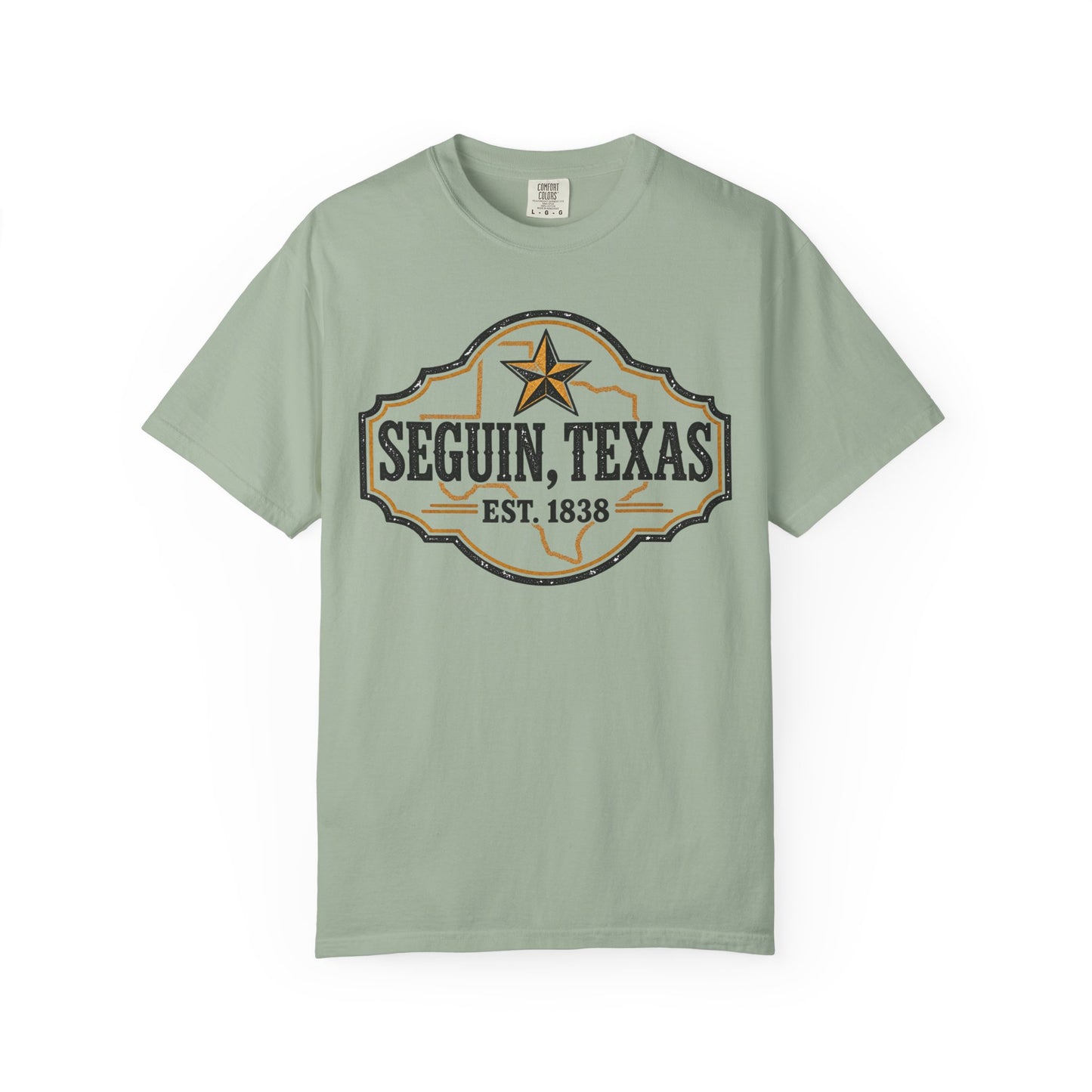 Seguin, Texas Vintage Badge T-Shirt — Est. 1838 Cotton Tee