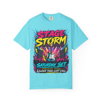 Stage Storm Rock Band T-Shirt — "Stage Storm" Guitar Concert Graphic Tee
