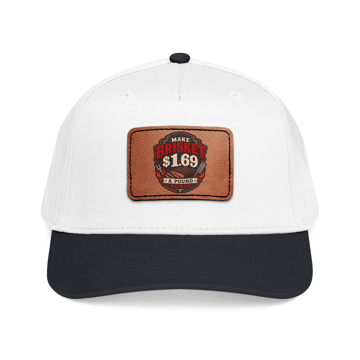 VSA Brisket Mid Profile Baseball Cap with Leather Patch (Rectangle)