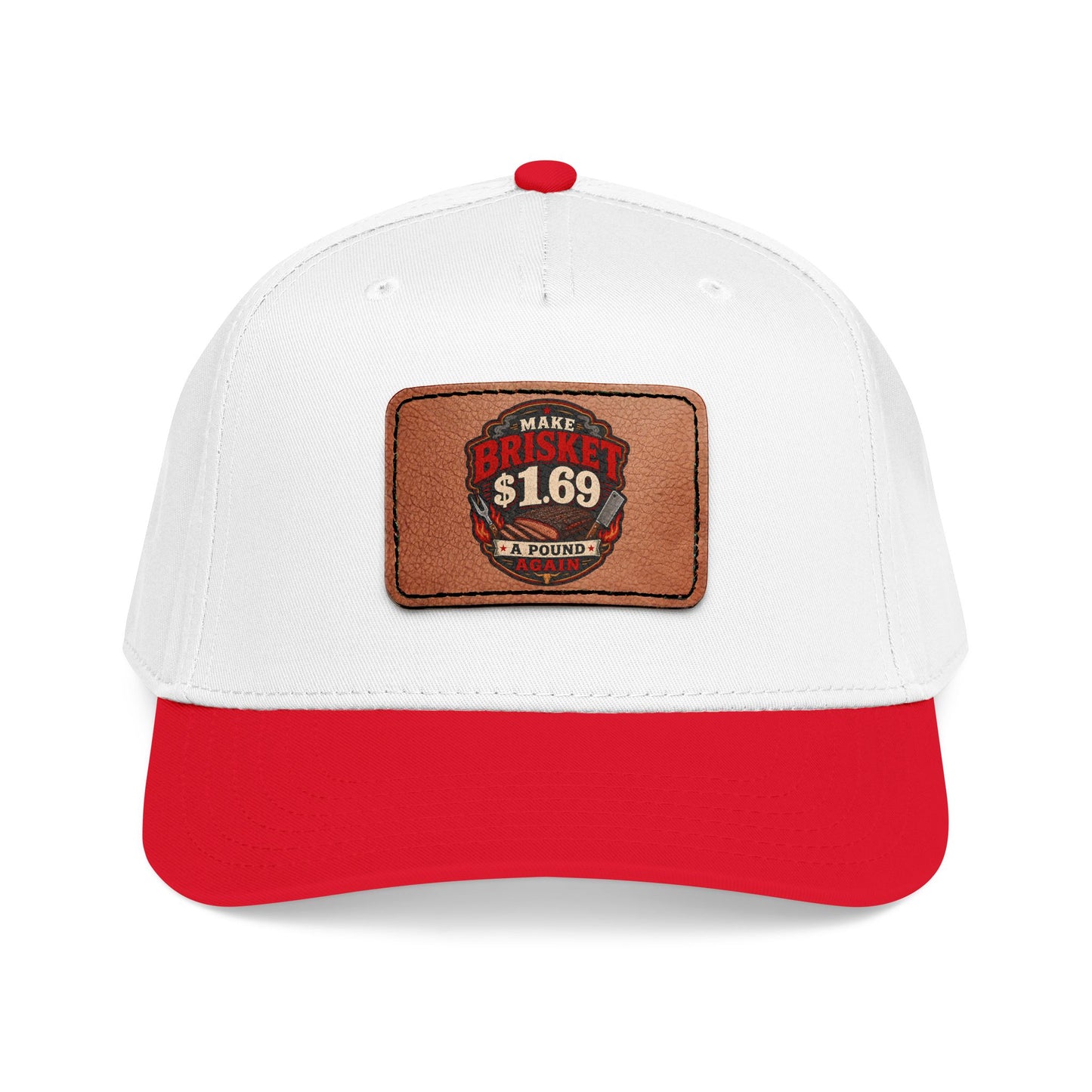 VSA Brisket Mid Profile Baseball Cap with Leather Patch (Rectangle)