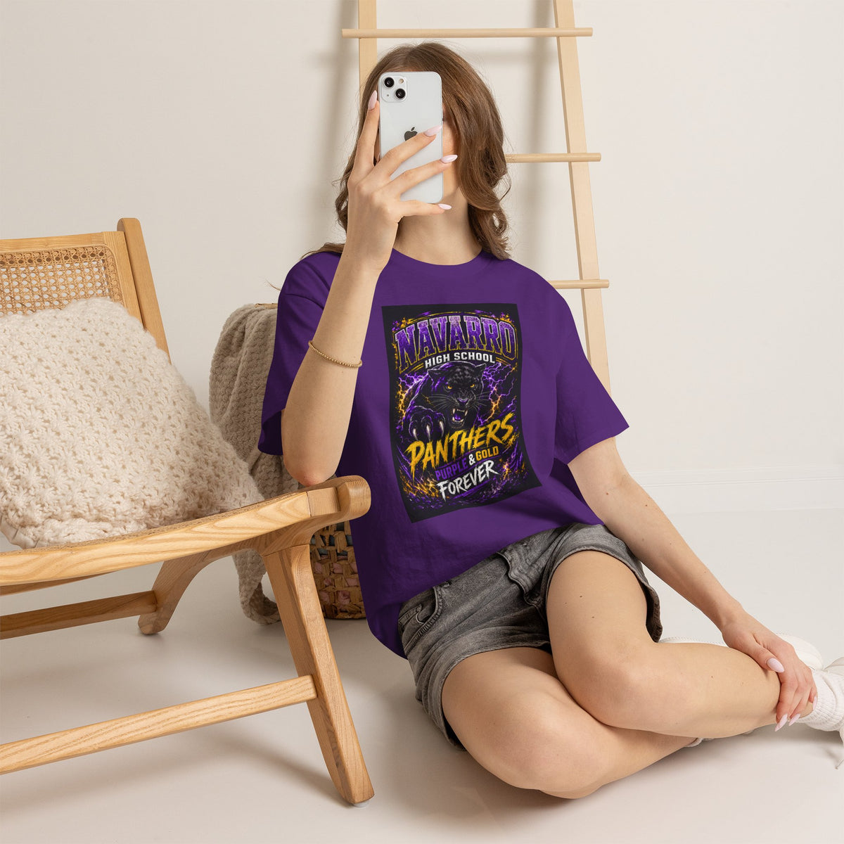 Navarro High Panthers T‑Shirt — Purple & Gold "Panthers Forever" School Spirit Tee