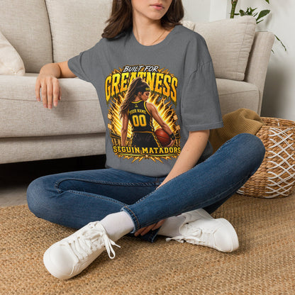 Custom Seguin Matador Girls Basketball Player Tee | Personalized Name & Jersey Number