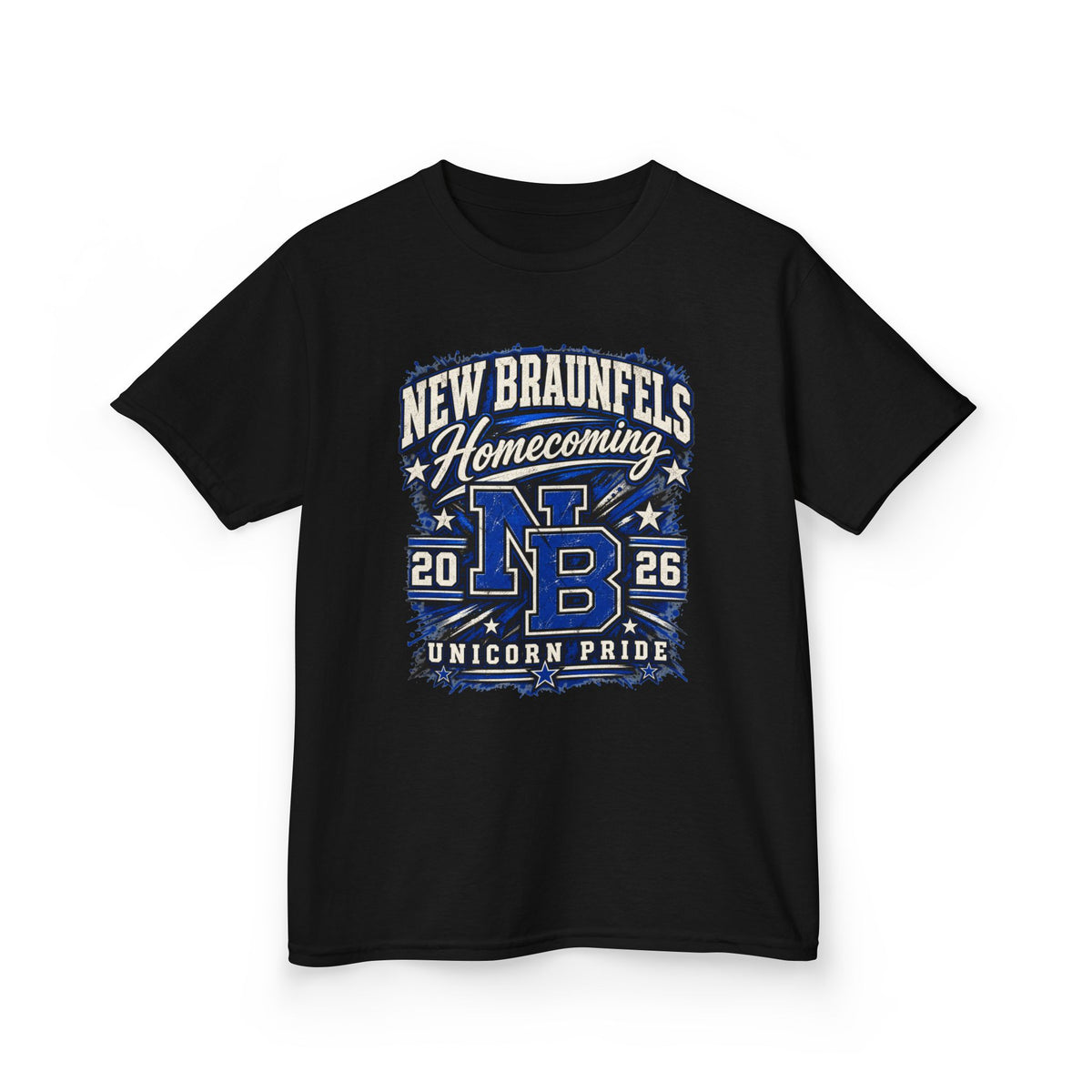 New Braunfels Homecoming 2026 Kids T‑Shirt — NB Unicorn Pride School Spirit Tee