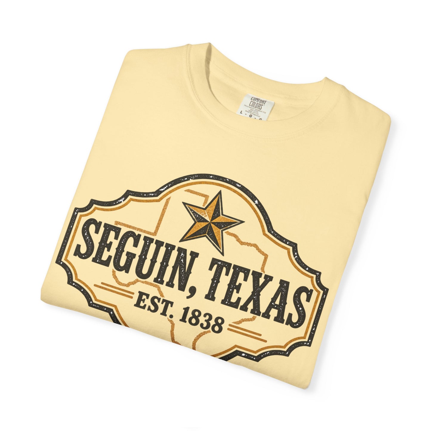 Seguin, Texas Vintage Badge T-Shirt — Est. 1838 Cotton Tee