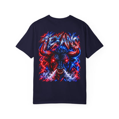 Houston Texans Bull Graphic T-Shirt — Neon Player & Team Logo Football Tee