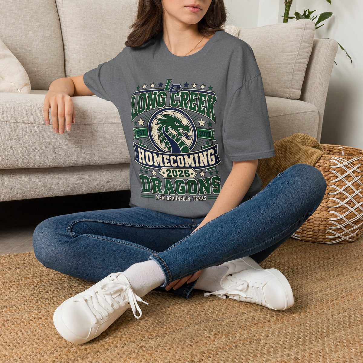 Long Creek Dragons Homecoming T-Shirt — School Spirit Tee (Est. 2020)