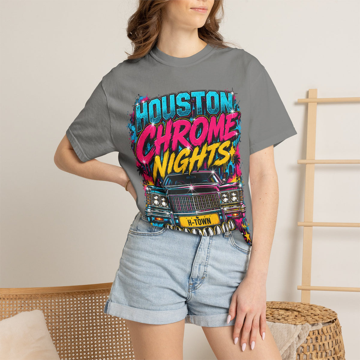 Houston Chrome Nights T-Shirt — Texas Night Ride Classic Car Tee