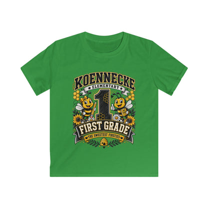 First Grade Kids Tee — 'Koennecke Elementary' Back-to-School Bee Design