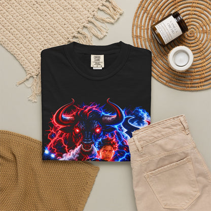 Houston Texans Bull Graphic T-Shirt — Neon Player & Team Logo Football Tee