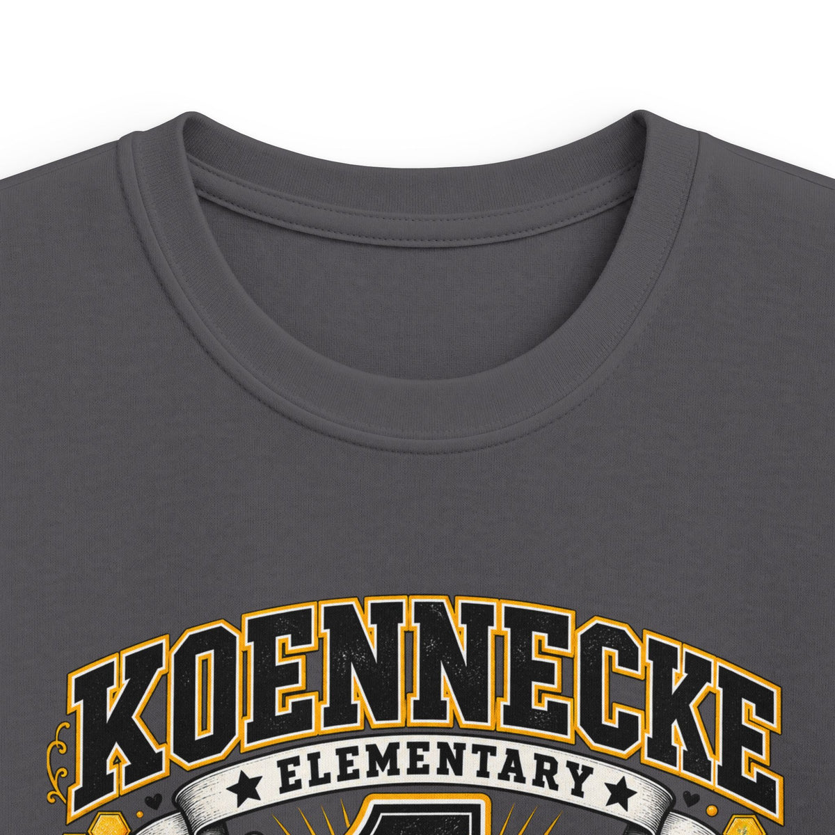 First Grade Kids Tee — 'Koennecke Elementary' Back-to-School Bee Design