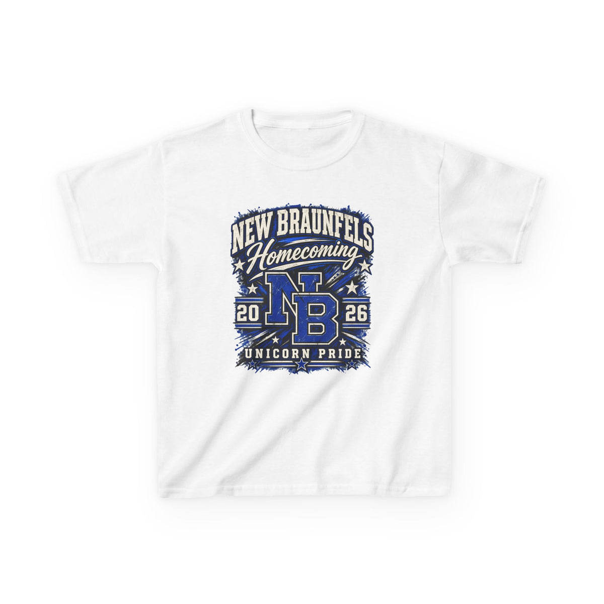 New Braunfels Homecoming 2026 Kids T‑Shirt — NB Unicorn Pride School Spirit Tee