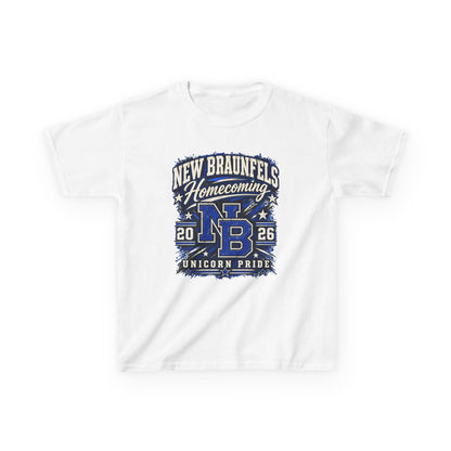 New Braunfels Homecoming 2026 Kids T‑Shirt — NB Unicorn Pride School Spirit Tee