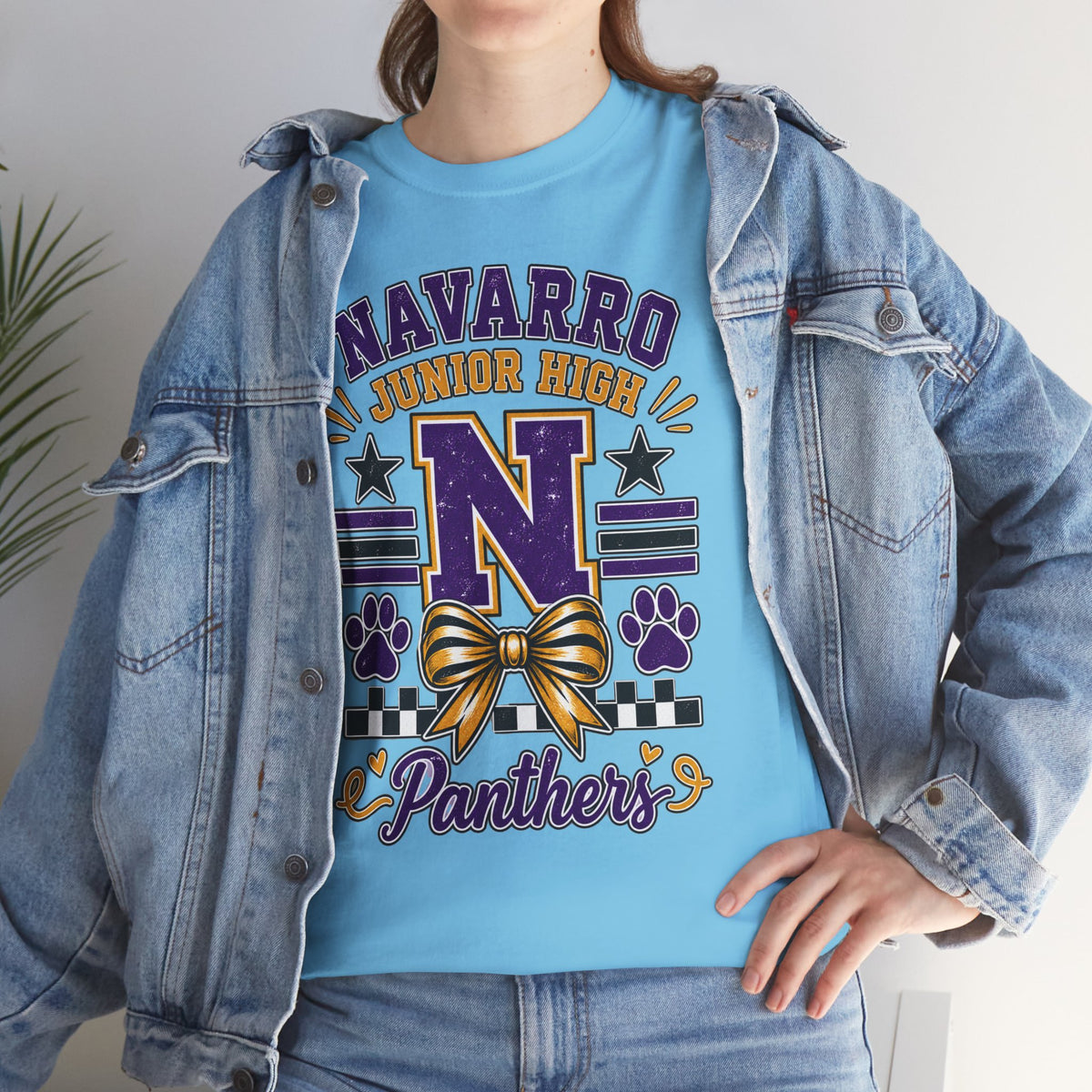 Navarro Junior High Panthers T-Shirt – School Spirit Tee with Purple & Gold Mascot Design