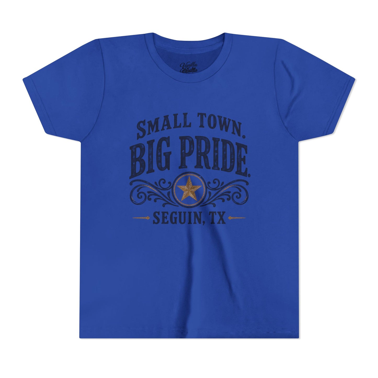 Youth Tee — "Small Town. Big Pride. Seguin, TX" Vintage Star