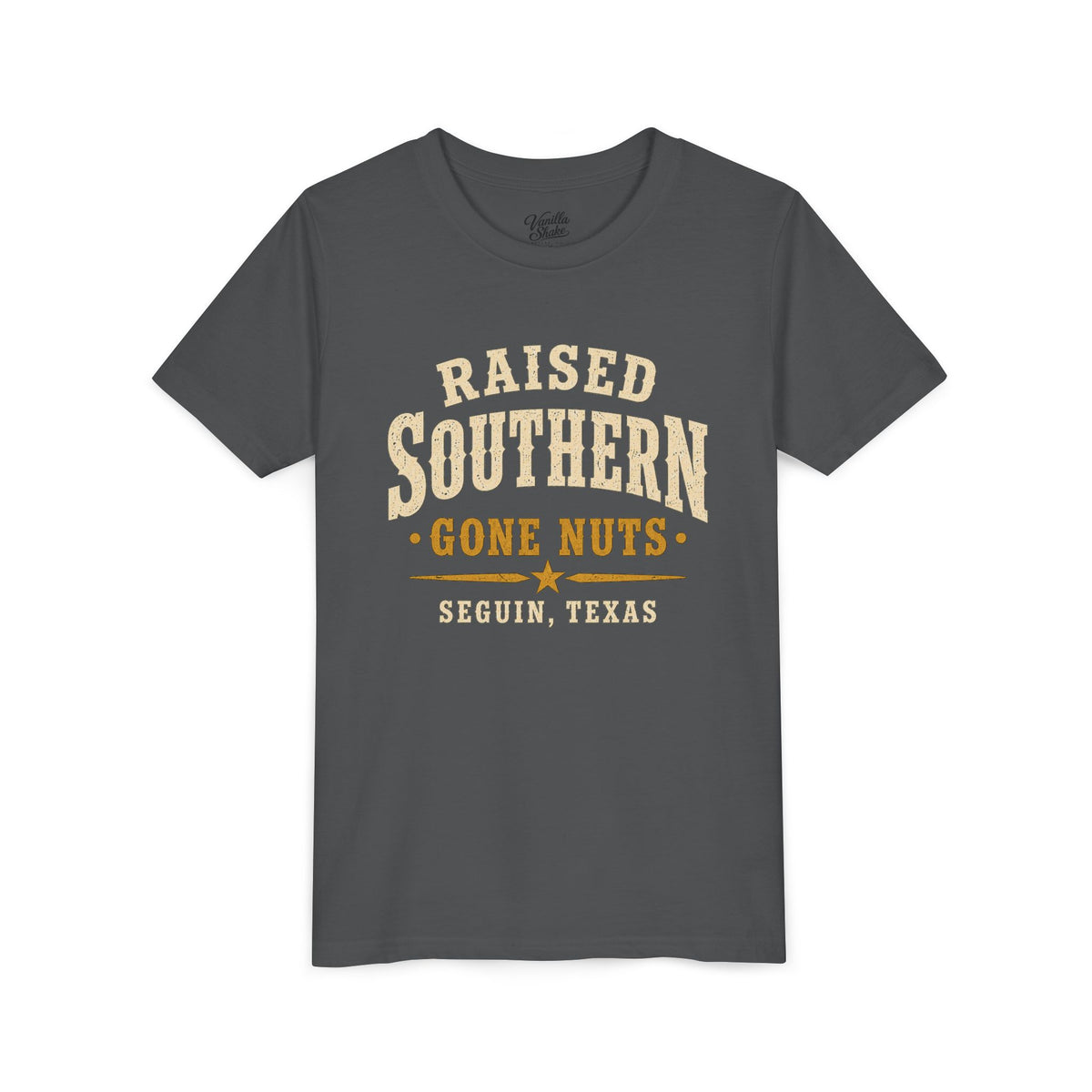 Youth Tee — "Raised Southern, Lone Star" Seguin, Texas Kids Shirt