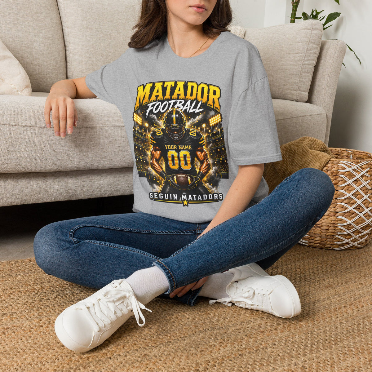 Custom Seguin Matador Football Player Tee | Personalized Name & Jersey Number