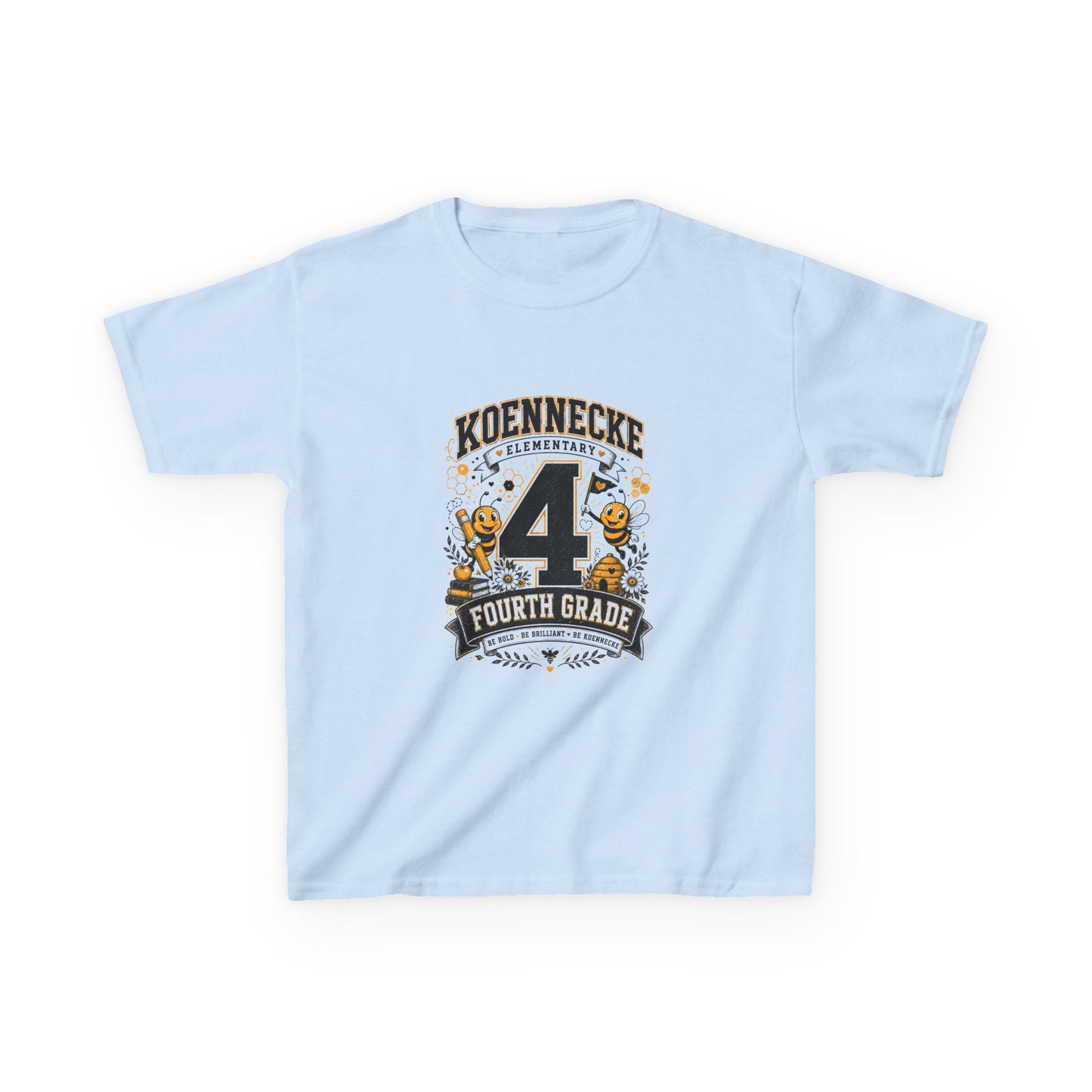 4th Grade Kids T-Shirt – "Koennecke Celebrates 4th Grade" Back-to-School Shirt