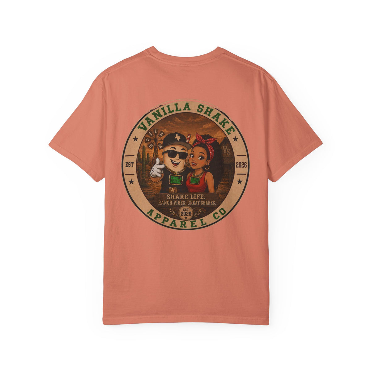 Mr. & Mrs. Shake Logo 2 - Unisex Garment-Dyed T-shirt