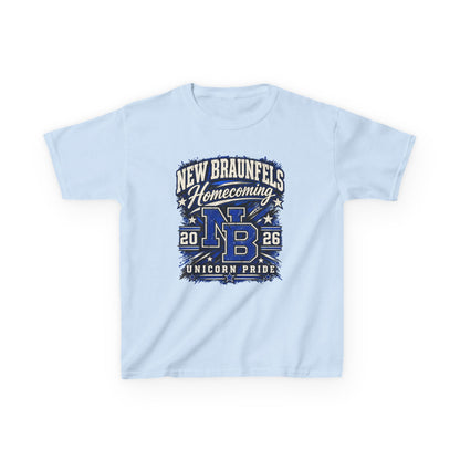 New Braunfels Homecoming 2026 Kids T‑Shirt — NB Unicorn Pride School Spirit Tee