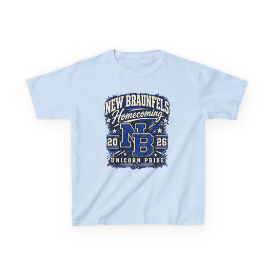 New Braunfels Homecoming 2026 Kids T‑Shirt — NB Unicorn Pride School Spirit Tee