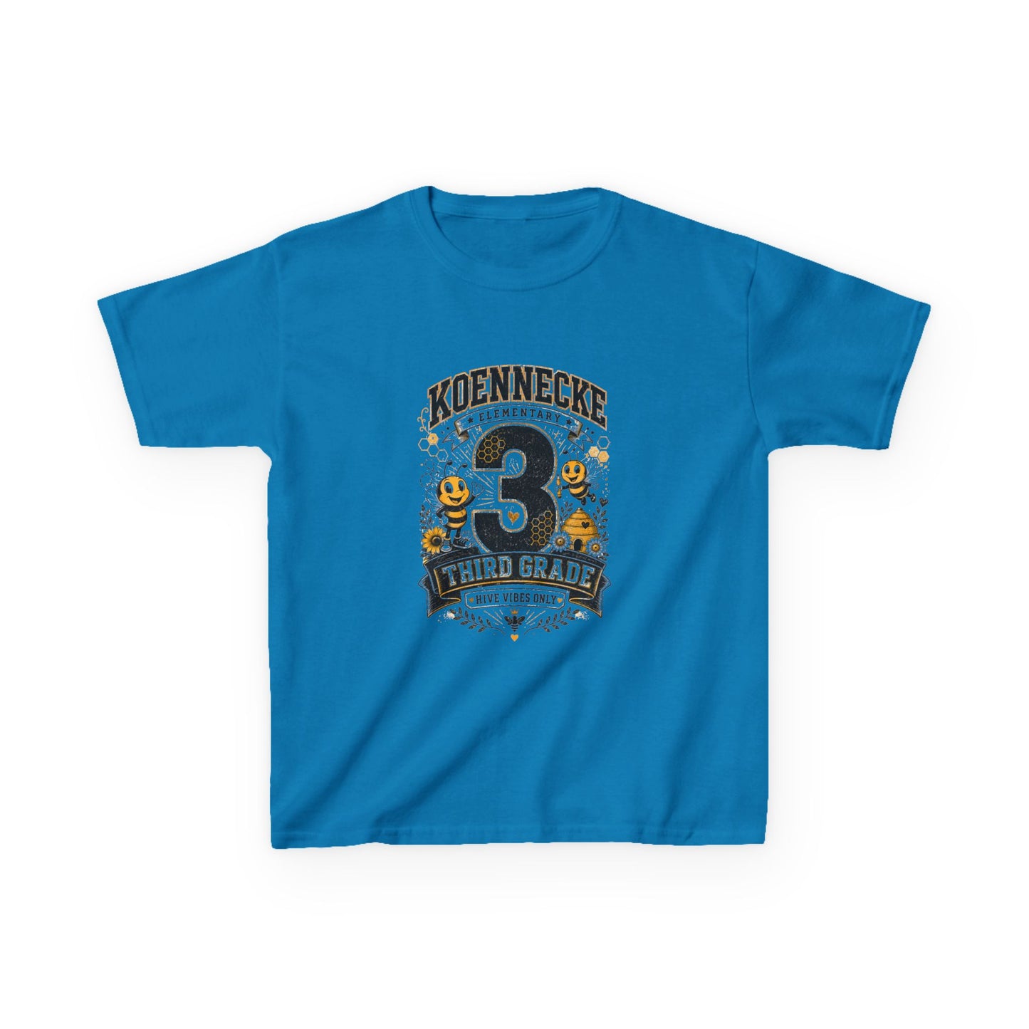 Third Grade Kids T‑Shirt — Personalized 'Koennecke 3' Back to School Tee