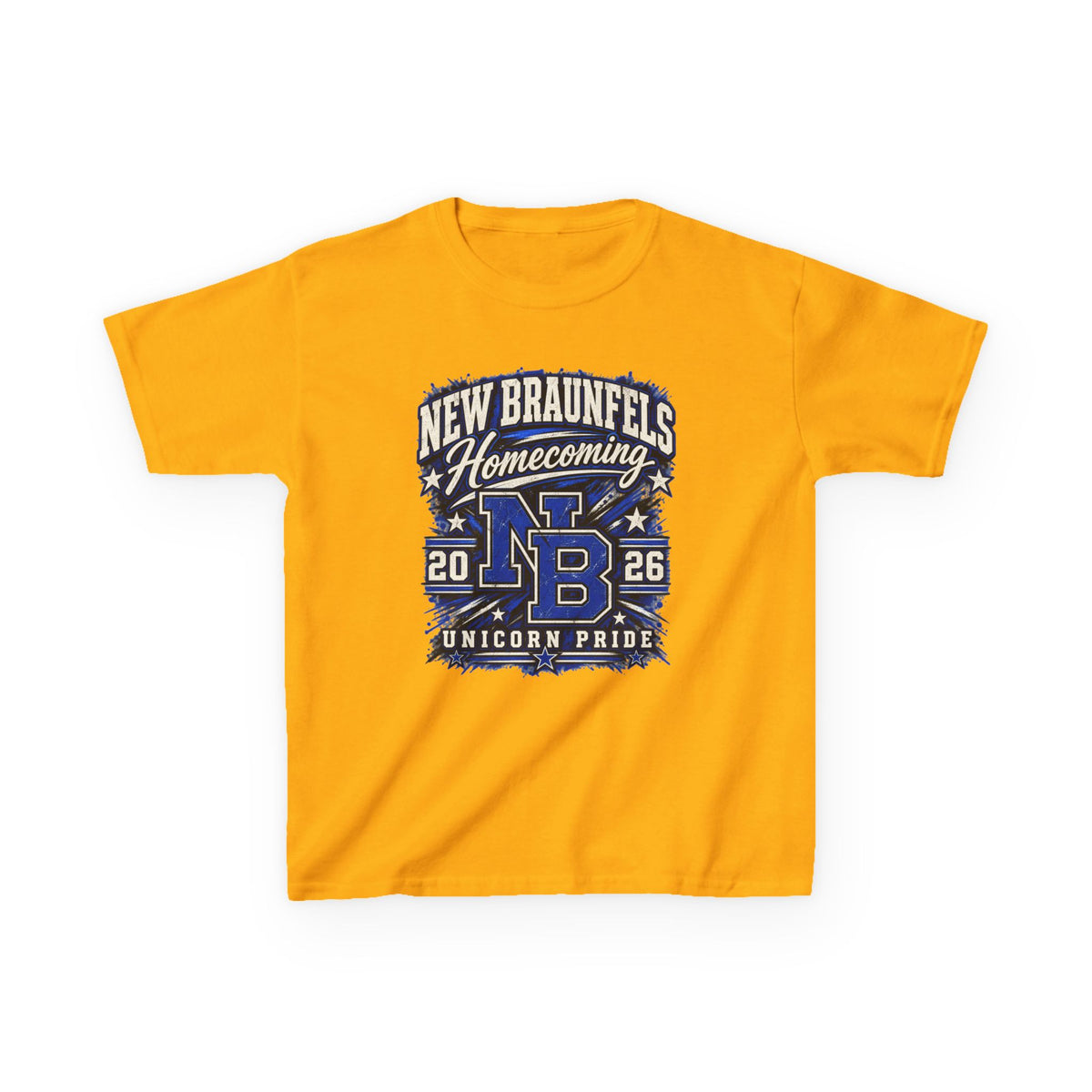 New Braunfels Homecoming 2026 Kids T‑Shirt — NB Unicorn Pride School Spirit Tee