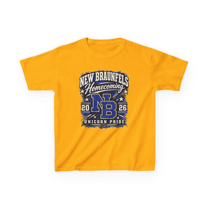 New Braunfels Homecoming 2026 Kids T‑Shirt — NB Unicorn Pride School Spirit Tee
