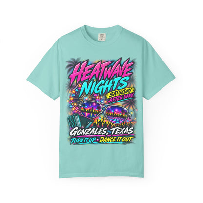 Heatwave Nights T-Shirt — Gonzales, Texas Retro Neon Party Tee