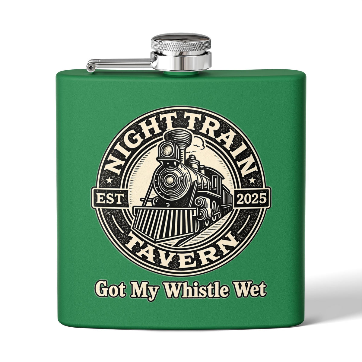Night Train Stainless Steel Flask, 6oz