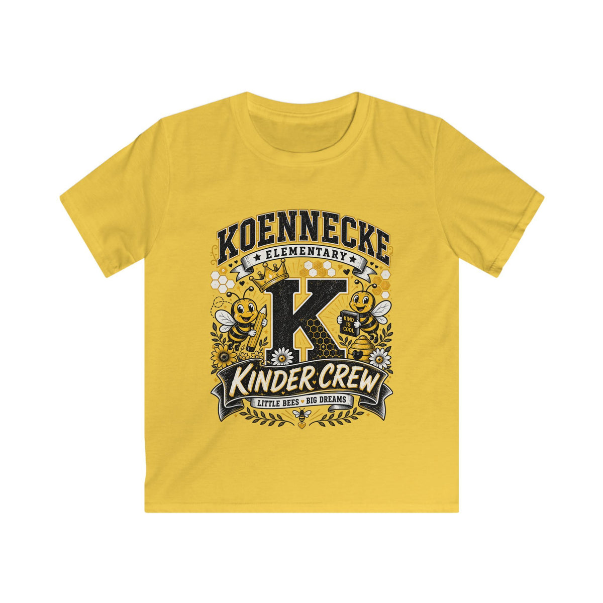 Kinder Crew Kids T‑Shirt — Kdennecke Elementary Kindergarten School Spirit Tee