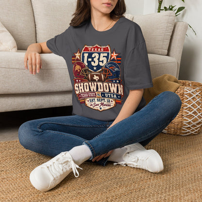 I-35 Texas Showdown Football T-Shirt – Texas State vs UTSA Game Day Tee