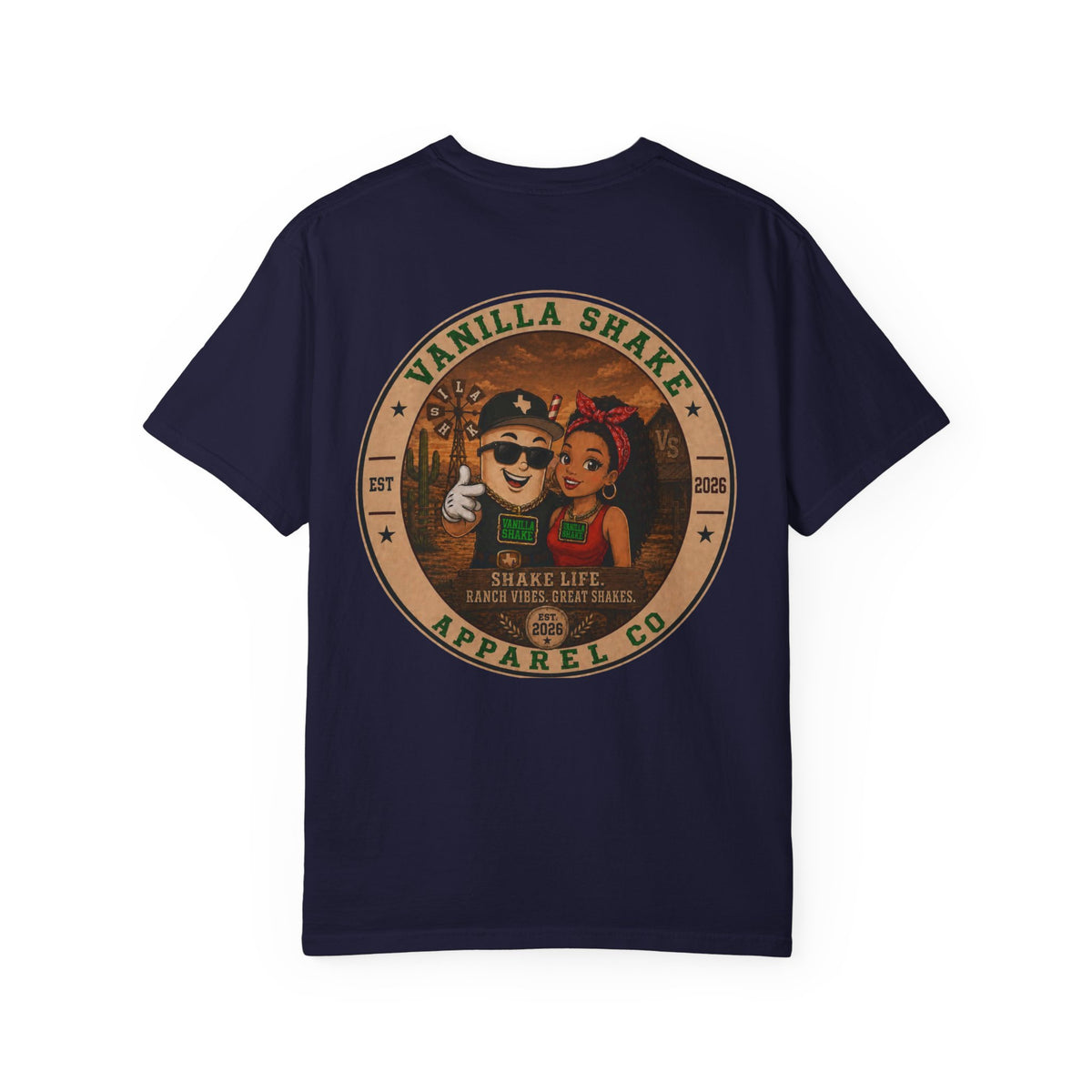 Mr. & Mrs. Shake Logo 2 - Unisex Garment-Dyed T-shirt