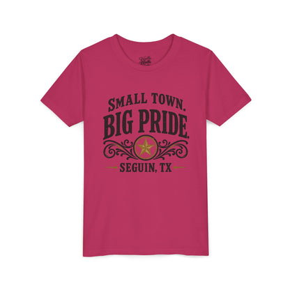Youth Tee — "Small Town. Big Pride. Seguin, TX" Vintage Star