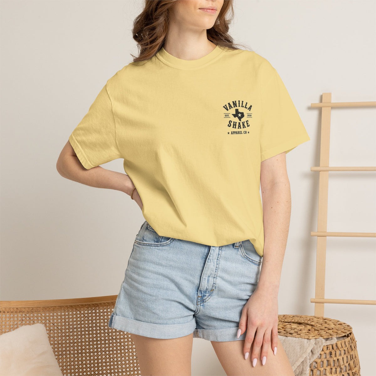 Mr. & Mrs. Shake Logo Unisex Garment-Dyed T-shirt