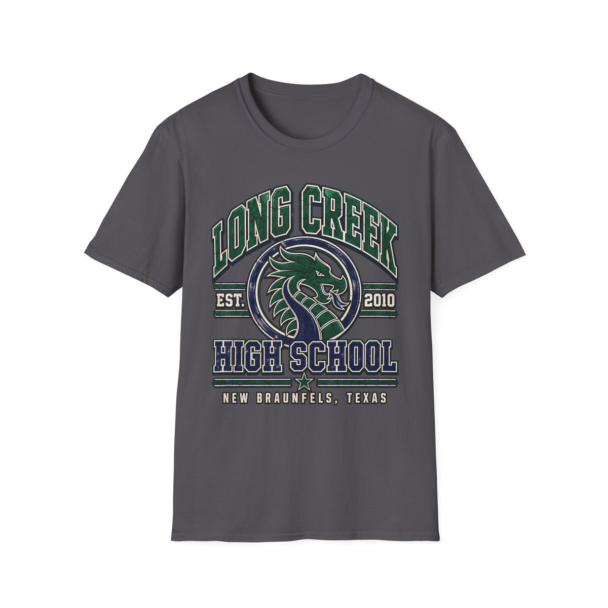 Long Creek High School Mascot T-Shirt — School Spirit Dragon Tee (Established 2010)