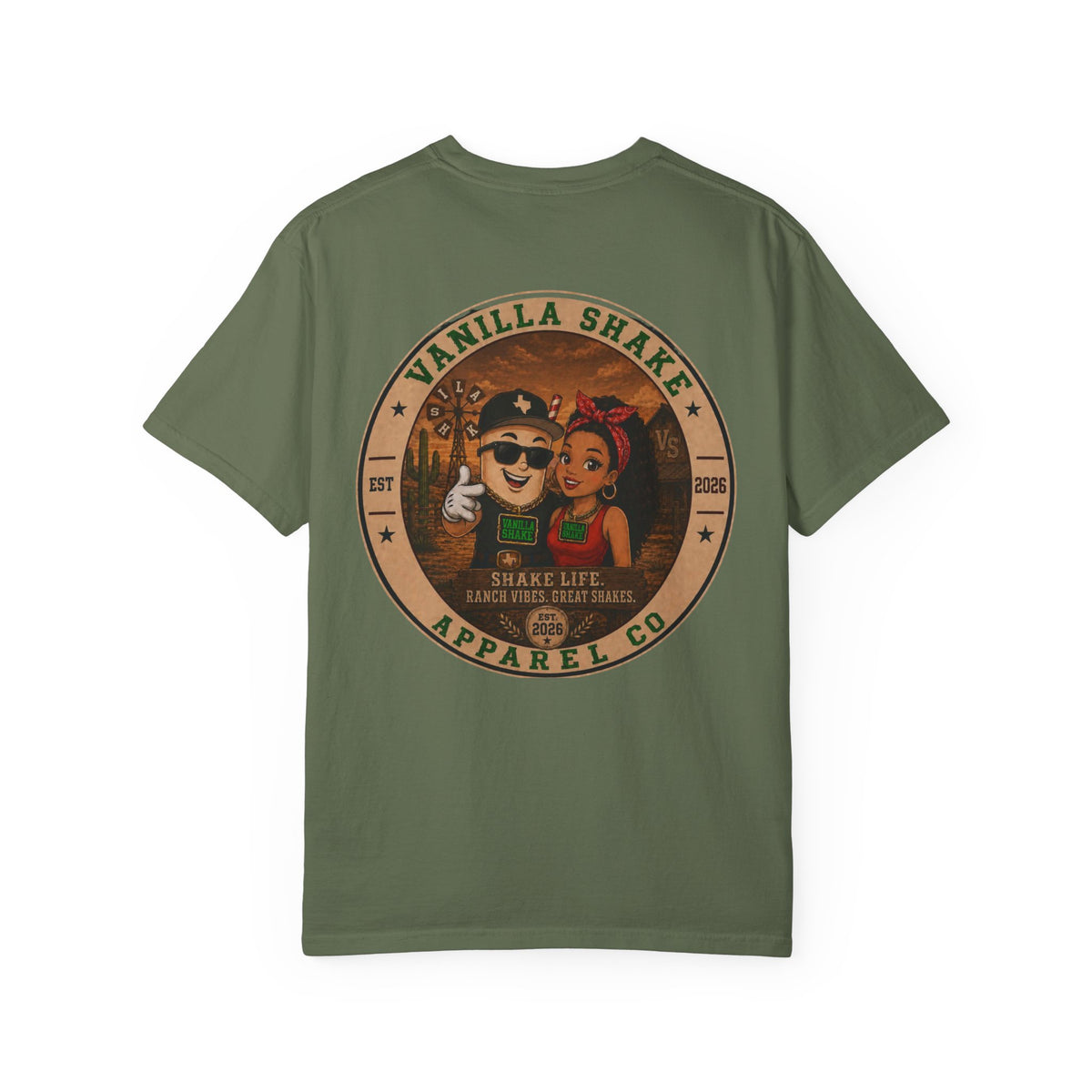 Mr. & Mrs. Shake Logo 2 - Unisex Garment-Dyed T-shirt