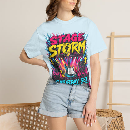 Stage Storm Rock Band T-Shirt — "Stage Storm" Guitar Concert Graphic Tee